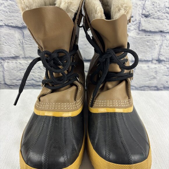 VTG Sorel Manitou Men's 10 Tan Insulated Leather Waterproof Winter Snow Boots - Picture 3 of 9